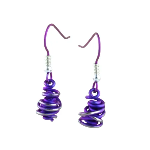 Chaos 12mm Purple Drop Earrings